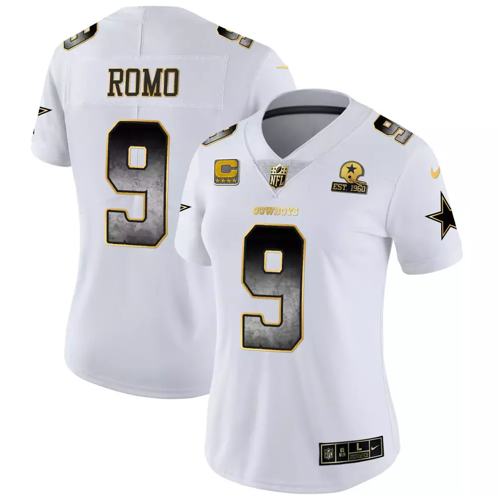 Tony Romo Dallas Cowboys Women's Arch Smoke Jersey | White Stitched Vapor Edition | Fan Gear for Game Day | For Women & Youth