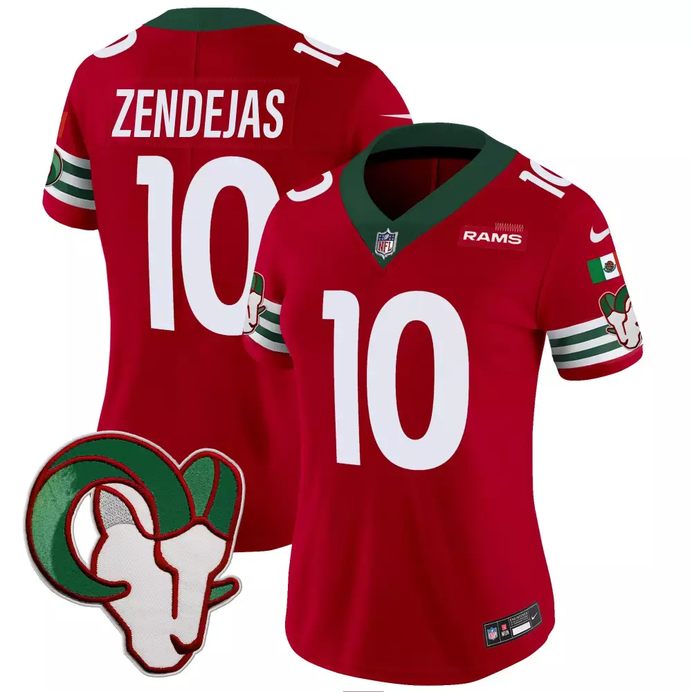 Tony Zendejas Red Jersey | Limited Edition Los Angeles Rams Vapor | All Stitched Fan Gear | For Women
