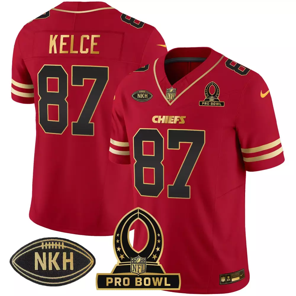 Travis Kelce 2024 Pro Bowl Patch Vapor Jersey | Black & Red Stitched | Limited Edition Fan Gear | For Men, Women & Youth