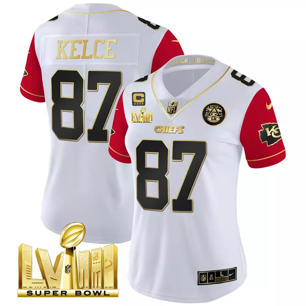Travis Kelce Kansas City Chiefs Super Bowl LVIII Color Sleeves Jersey | Stitched Vapor Style | Limited Edition Fan Gear | For Men, Women & Youth