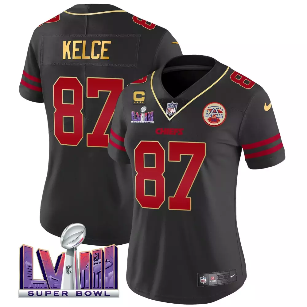 Travis Kelce Kansas City Chiefs Super Bowl LVIII Patch Vapor Jersey | All Stitched | Limited Edition Fan Gear | For Men, Women & Youth