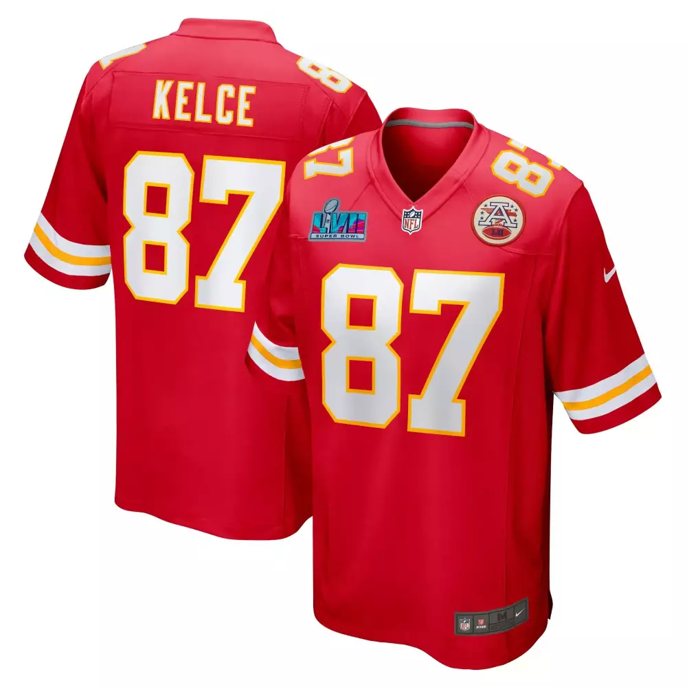 Travis Kelce Kansas City Chiefs Super Bowl LVII Patch Game Jersey Red | Stitched Fan Gear for Men, Women & Youth