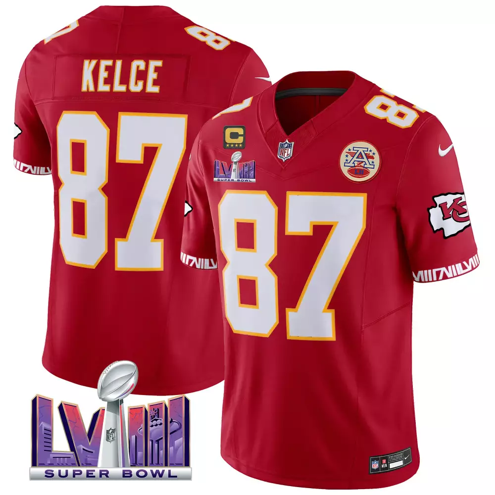 Travis Kelce Kansas City Chiefs 2024 Super Bowl LVIII Pattern Vapor Jersey V2 | Stitched Fan Gear | For Men, Women & Youth