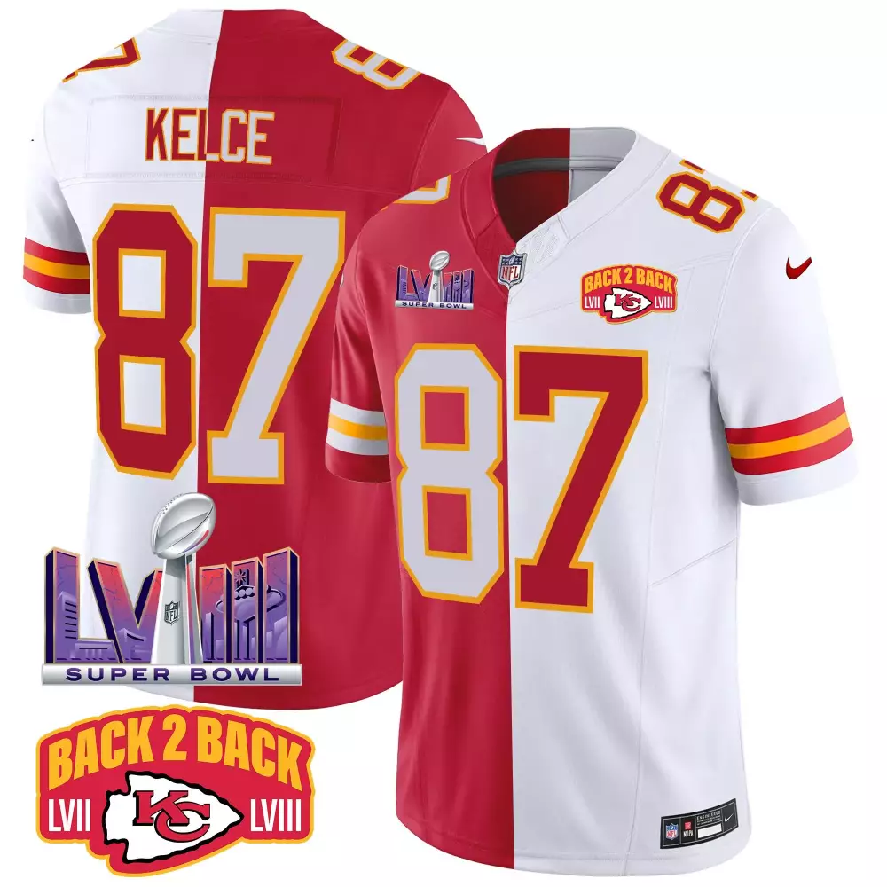 Travis Kelce Kansas City Chiefs Super Bowl LVIII Back 2 Back Patch Vapor Jersey V2 | Stitched Fan Gear | For Men, Women & Youth