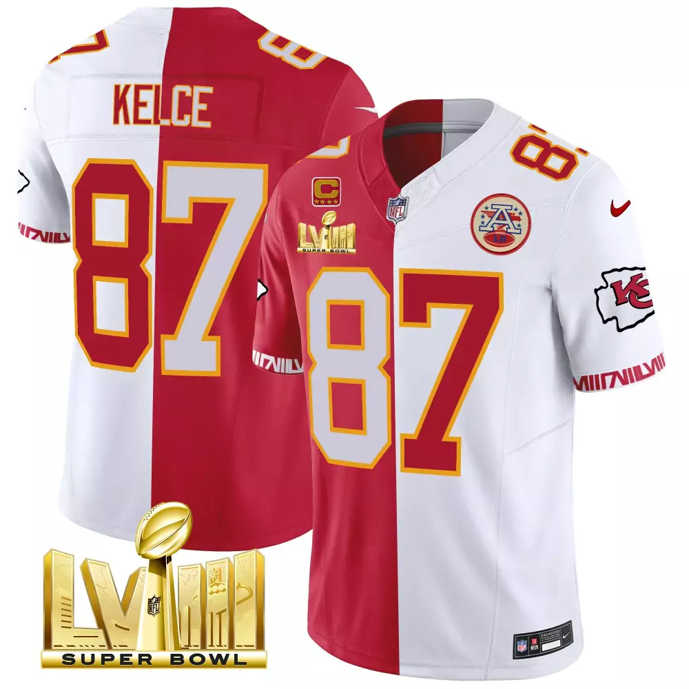 Travis Kelce Kansas City Chiefs Super Bowl LVIII Pattern Gold Vapor Jersey | Stitched Fan Gear | For Men, Women & Youth