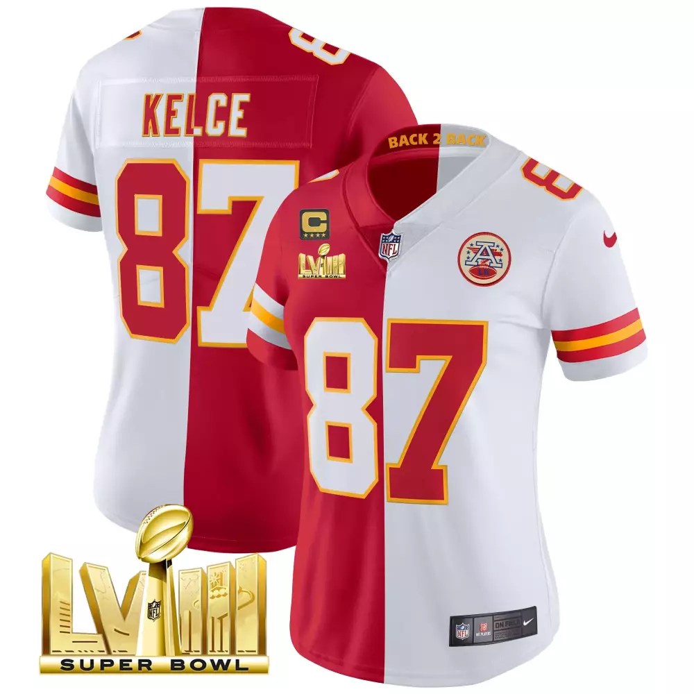 Travis Kelce Kansas City Chiefs Super Bowl LVIII Back 2 Back Patch Vapor Jersey V5 | Stitched Fan Gear | For Men, Women & Youth