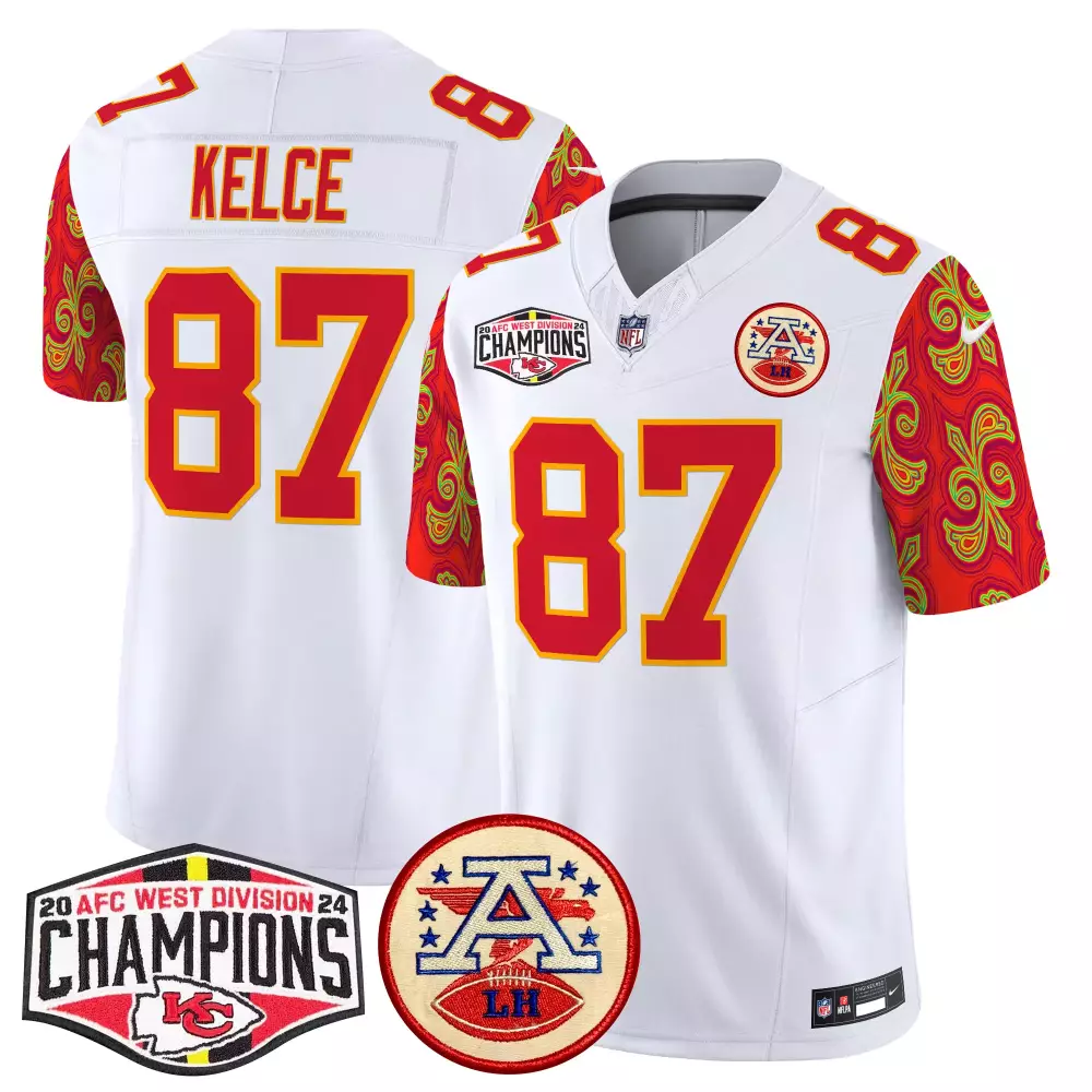Travis Kelce Kansas City Chiefs Super Bowl LIX Style Vapor Jersey | Stitched White Limited Edition Fan Gear | For Men, Women & Youth
