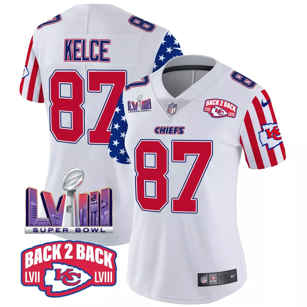 Travis Kelce Kansas City Chiefs American Style Vapor Limited Jersey | Stitched White | Limited Edition Fan Gear | For Men, Women & Youth
