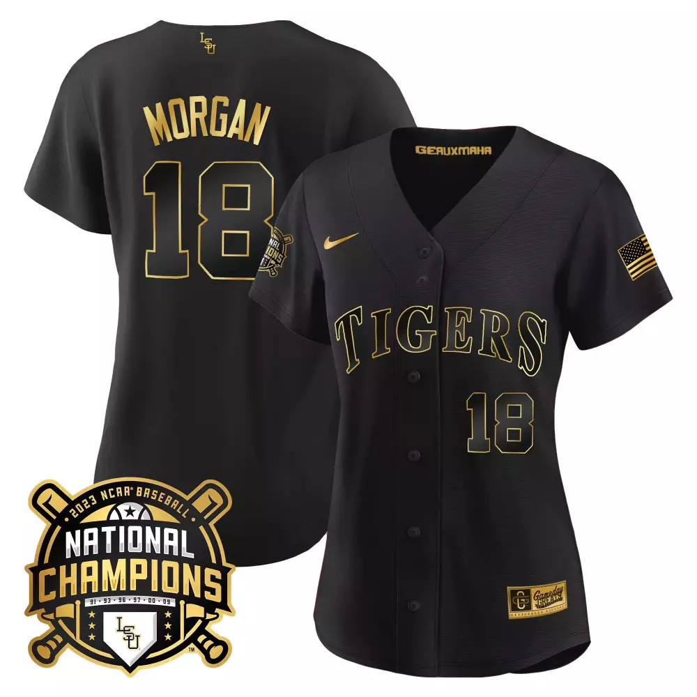 Tre Morgan LSU Tigers 2023 National Champions Gold Cool Jersey | All Stitched | Limited Edition Fan Gear | For Women