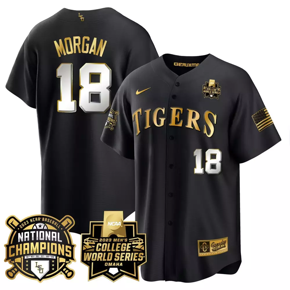 Tre Morgan LSU Tigers 2023 National Champions Black Limited Cool Jersey V2 | All Stitched | Limited Edition Fan Gear | For Men, Women & Youth