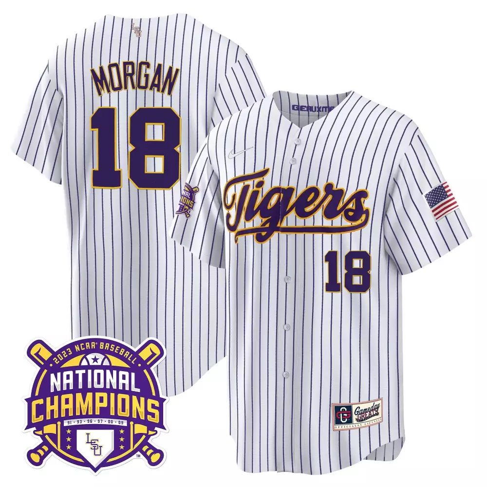 Tre Morgan LSU Tigers 2023 National Champions Gold Cool Jersey V2 | Stitched Fan Gear for Men, Women & Youth