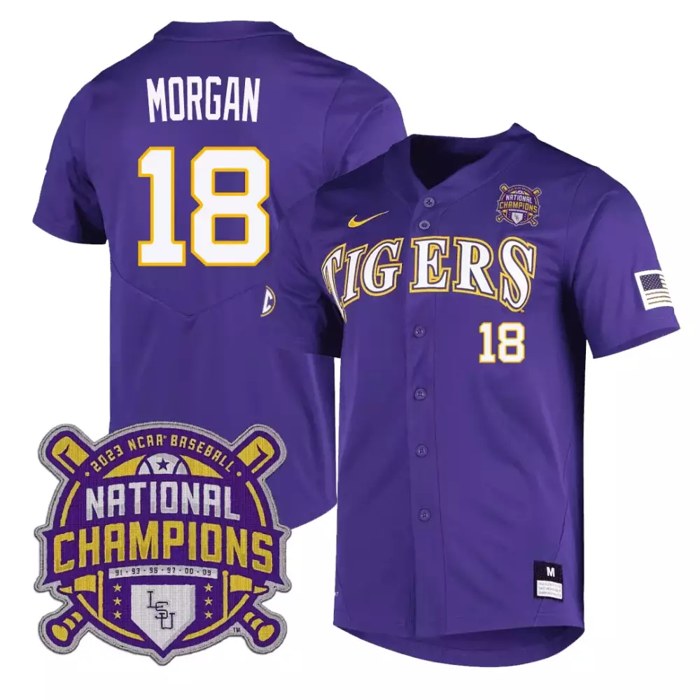 Tre Morgan LSU Tigers 2023 National Champions Jersey | Stitched Fan Gear for Men, Women & Youth