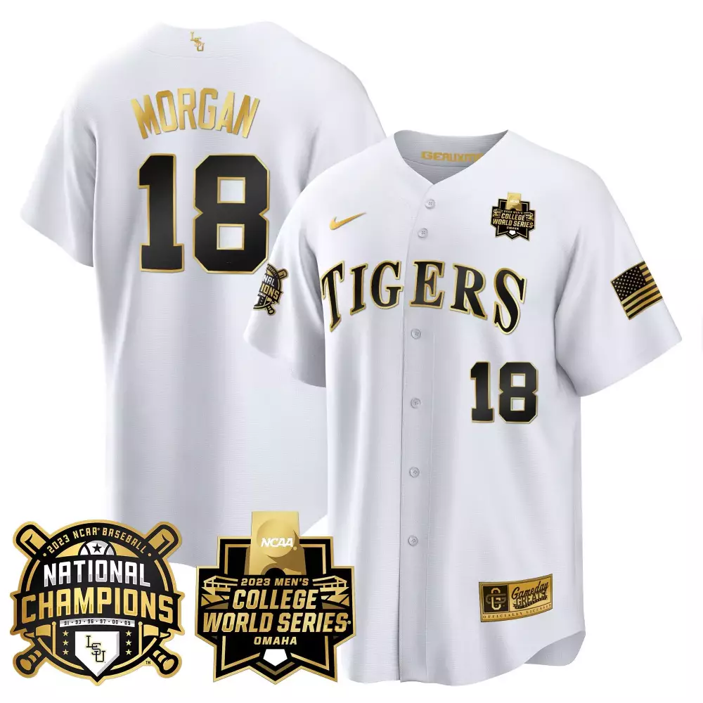 Tre Morgan LSU Tigers 2023 National Champions Gold Cool Jersey V3 | Stitched | Limited Edition Fan Gear | For Men, Women & Youth