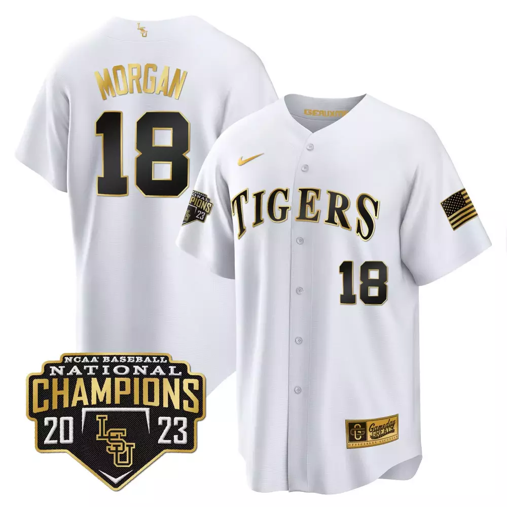 Tre Morgan LSU Tigers 2023 National Champions Gold Cool Jersey V5 | Stitched | Limited Edition Fan Gear | For Men, Women & Youth