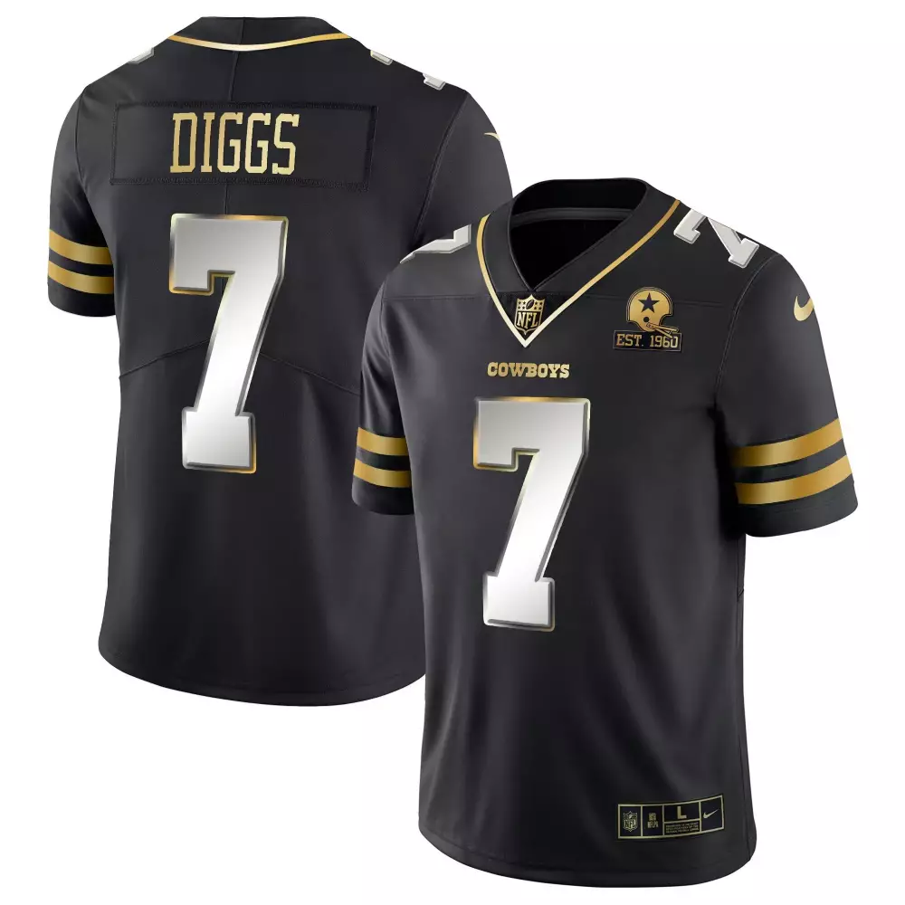 Trevon Diggs Dallas Cowboys Vapor Gold Black Jersey | Stitched Vapor Fan Gear | For Men, Women & Youth
