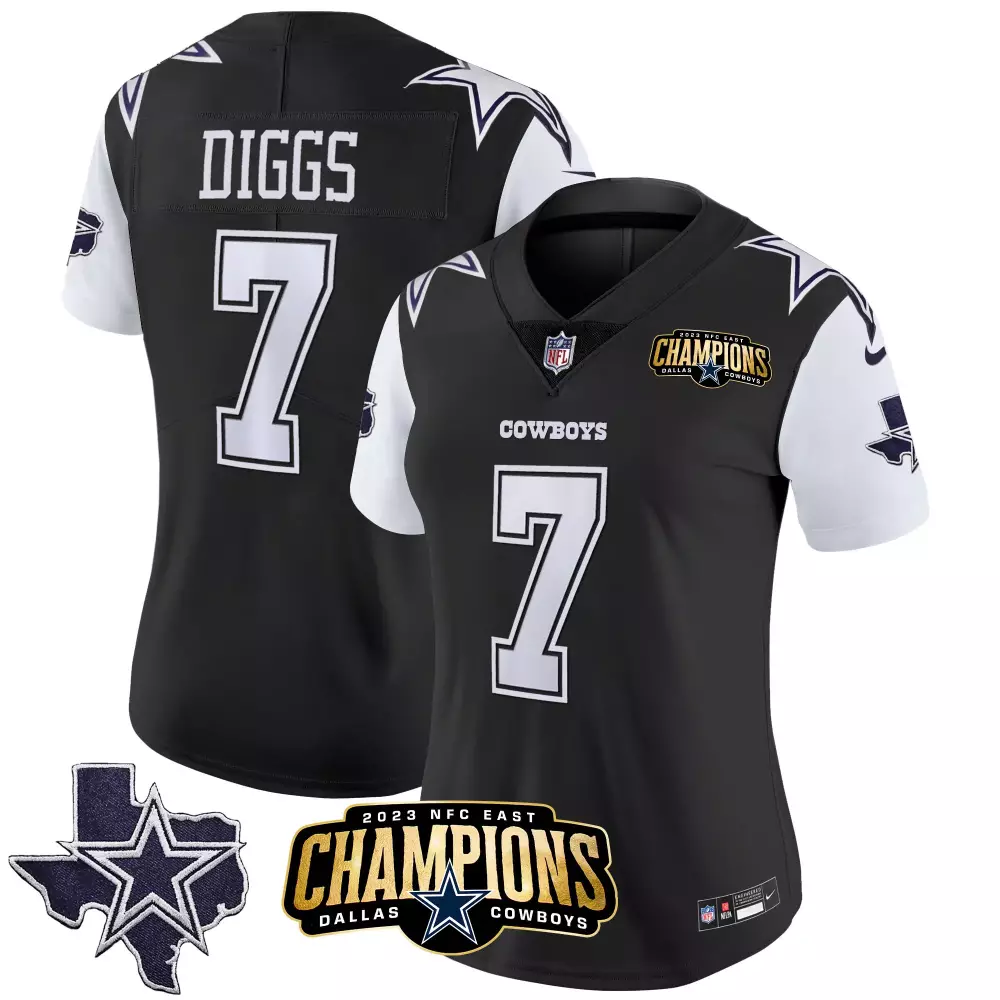 Trevon Diggs Dallas Cowboys 2023 NFC East Champions Vapor Jersey | Black Stitched Fan Gear | For Women