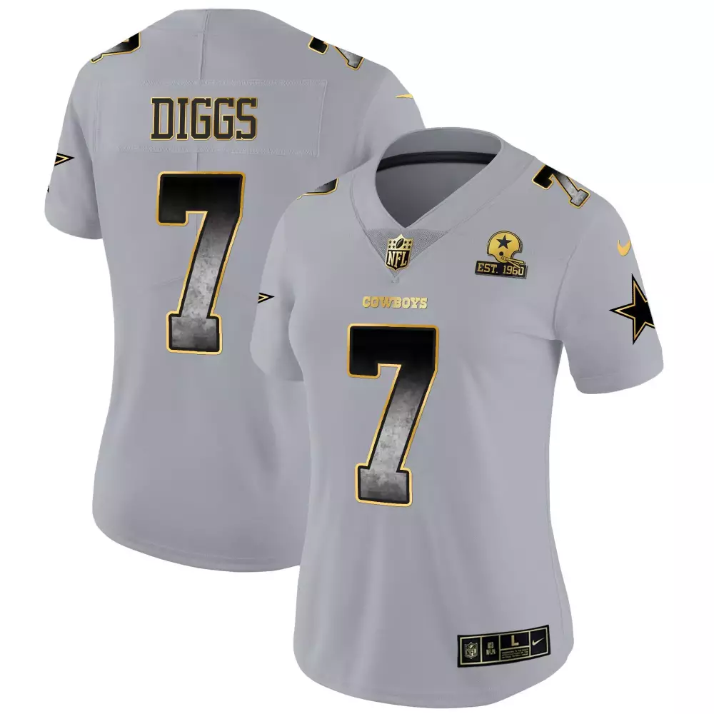 Trevon Diggs Dallas Cowboys Gray Women's Arch Smoke Vapor Jersey | Stitched | Stylish Fan Gear for Women & Youth