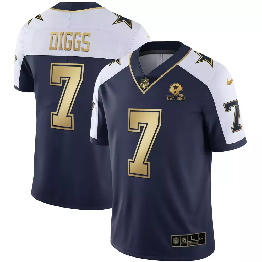 Trevon Diggs Dallas Cowboys Alternate Vapor Navy Gold Limited Jersey | Stitched | Fan Gear for Men, Women & Youth