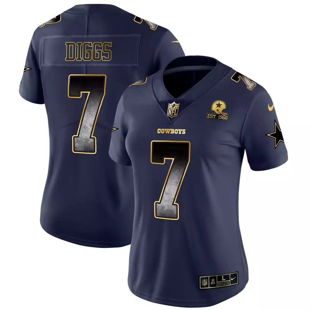 Trevon Diggs Dallas Cowboys Navy Women's Arch Smoke Vapor Jersey | All Stitched Fan Gear | For Men, Women & Youth