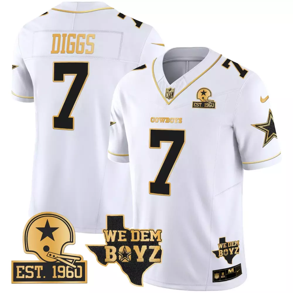Trevon Diggs Est 1960 We Dem Boyz Patch Jersey V2 | Gold Vapor Limited Edition | Dallas Cowboys Fan Gear | For Men, Women & Youth