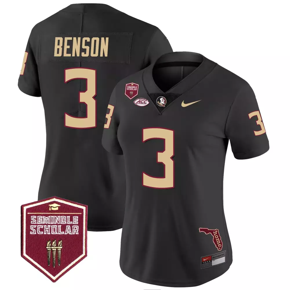 Trey Benson Women's Florida State Seminoles Vapor Limited Jersey | All Stitched Black | For Men, Women & Youth