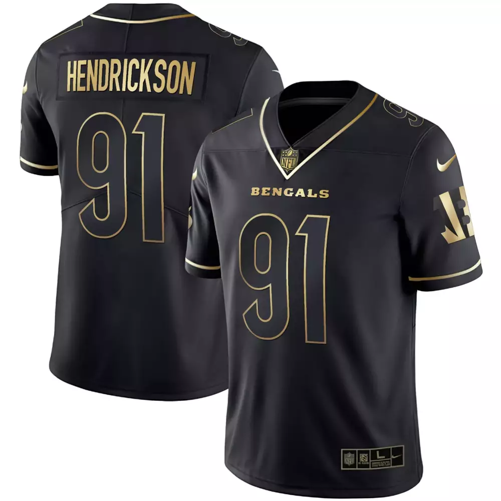 Trey Hendrickson Cincinnati Bengals Women's Black Gold Jersey | Stitched Replica Fan Gear | For Men, Women & Youth