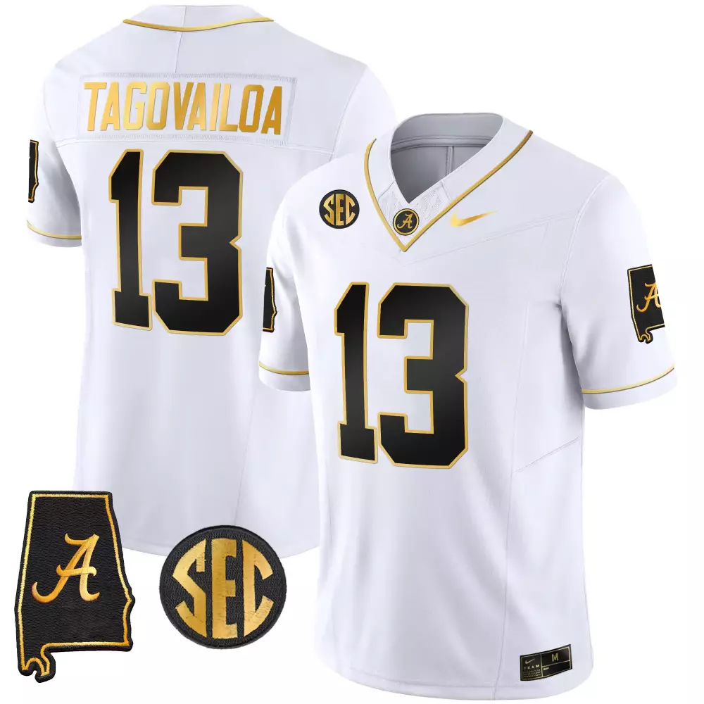 Tua Tagovailoa Alabama Crimson Tide Gold Vapor Limited Jersey | Stitched White & Gold | Fan Gear for Men, Women & Youth