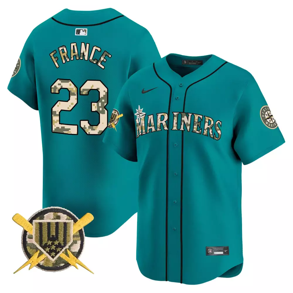 Ty France Seattle Mariners Armed Forces Day Aqua Jersey | Vapor Premier Limited Edition | Stitched Fan Gear for Men, Women & Youth