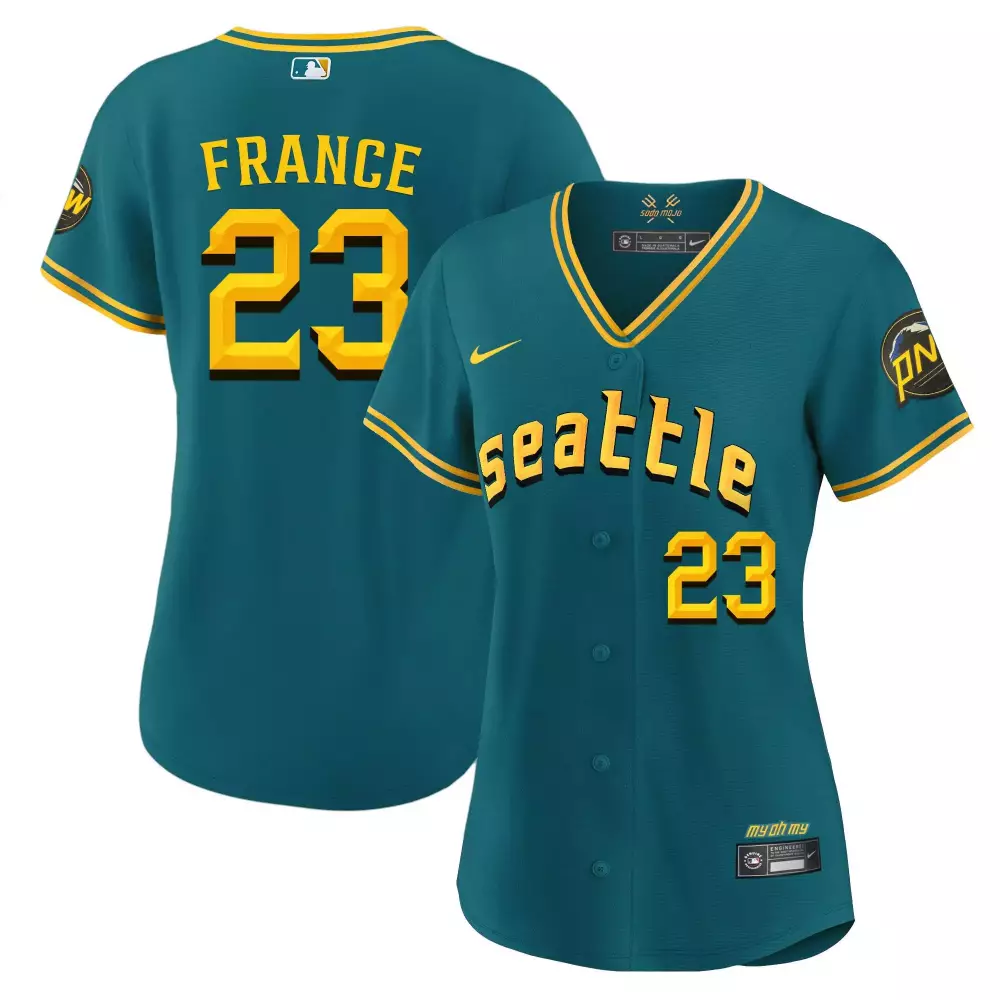 Ty France Seattle Mariners 2023 City Connect Aqua Jersey | Stitched Fan Gear for Women | Limited Edition