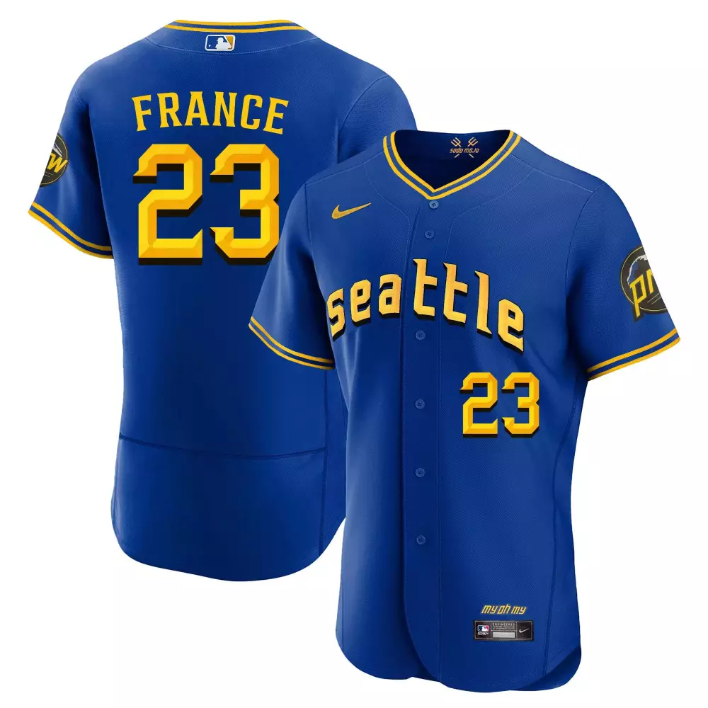 Ty France Seattle Mariners 2023 City Connect Fan Made Base Jersey | Stitched Fan Gear for Men, Women & Youth