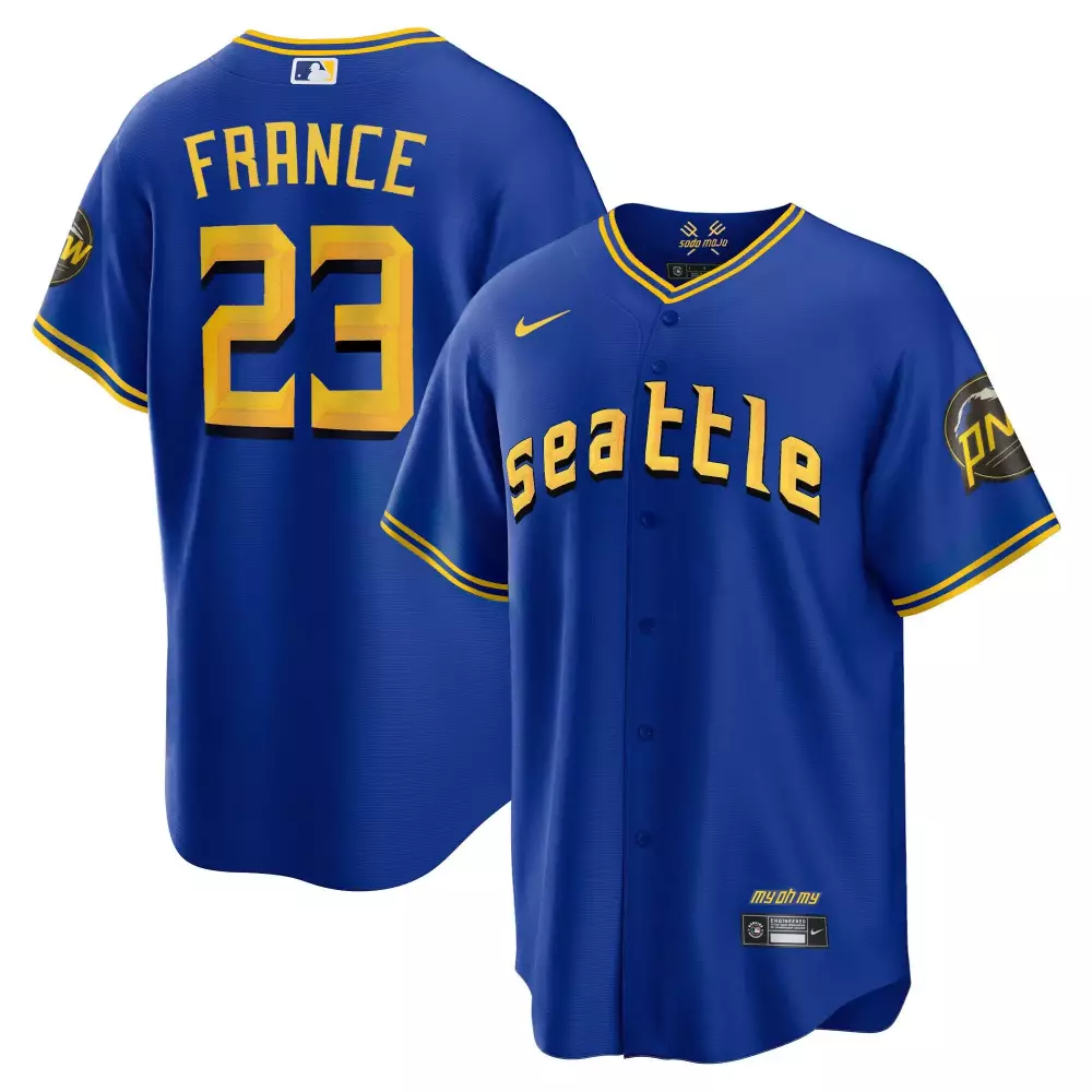 Ty France Seattle Mariners City Connect Cool Base Jersey | Royal Stitched Limited Edition | For Men, Women & Youth