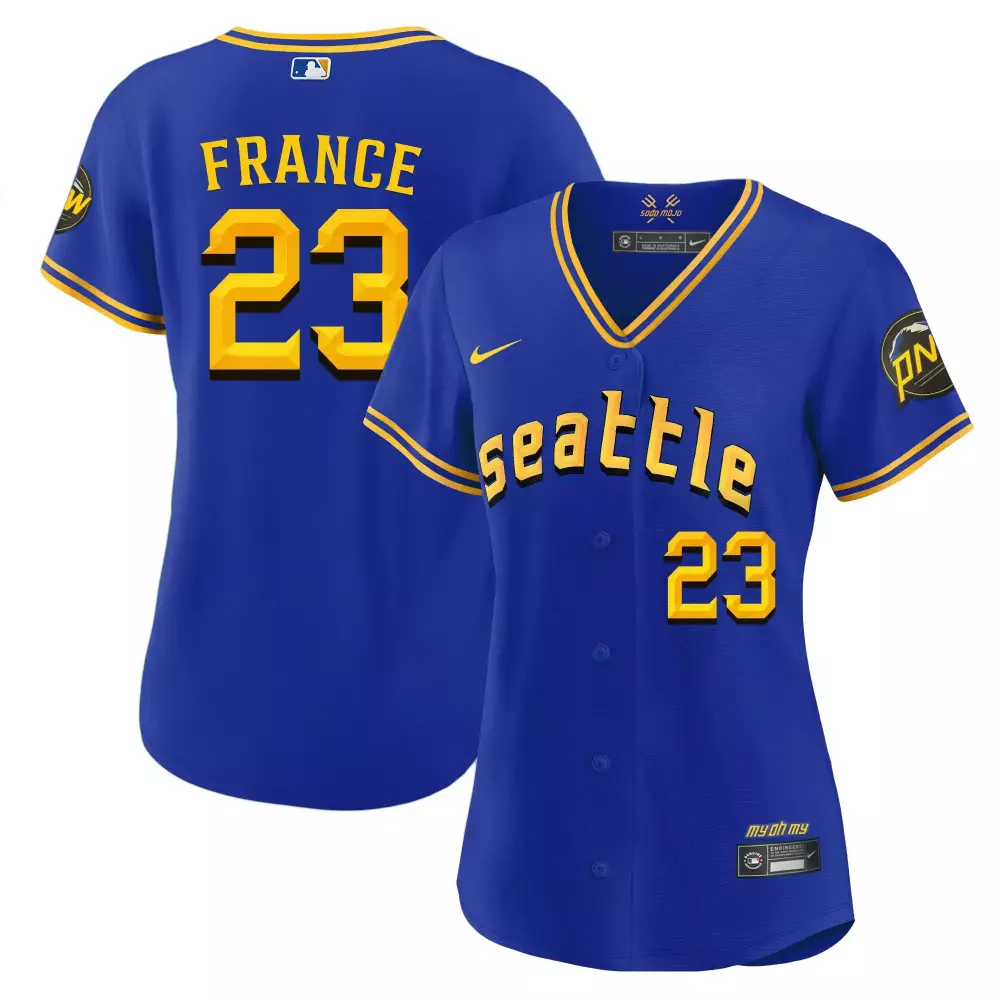 Ty France Seattle Mariners 2023 City Connect Gold Fan Made Jersey | Royal Stitched for Women | Limited Edition for All