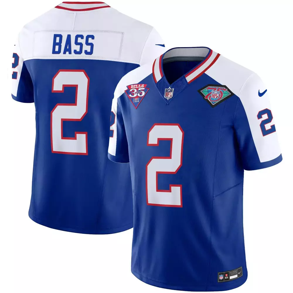 Tyler Bass Alternate Men's Buffalo Bills 1994 Throwback Vapor Jersey | All Stitched Style | Fan Gear | For Men, Women & Youth