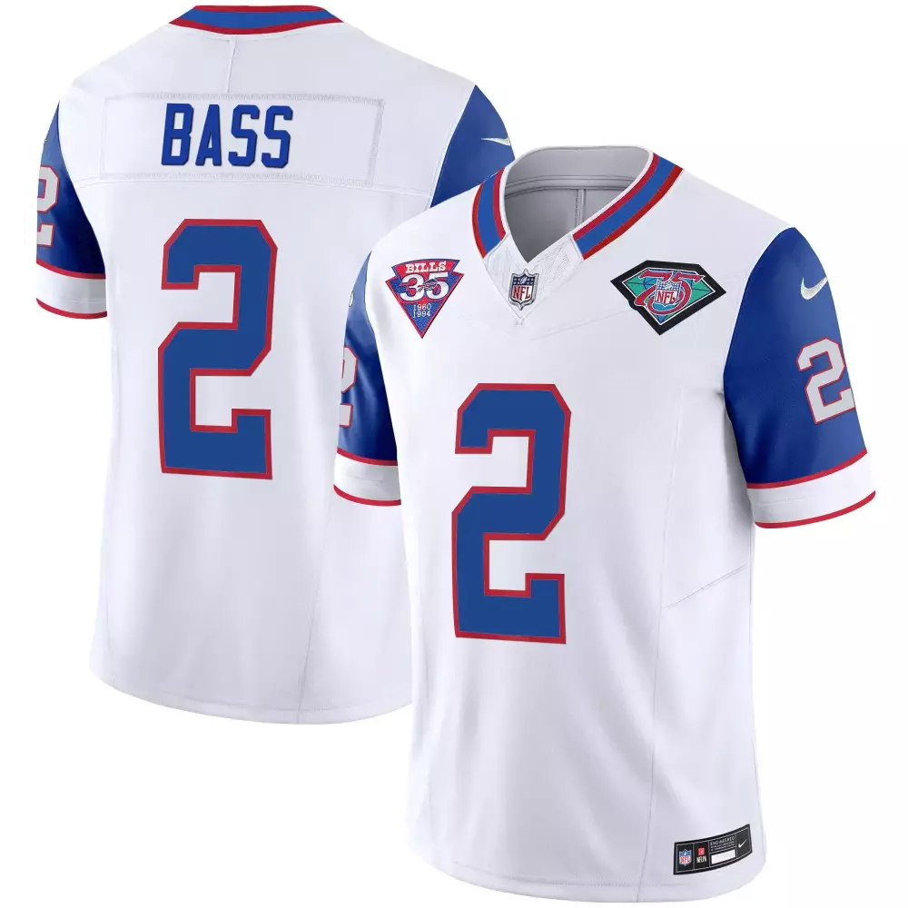 Tyler Bass Buffalo Bills 1994 Throwback Vapor Jersey | Royal Sleeves | Youth Stitched Fan Gear | For Men, Women & Youth