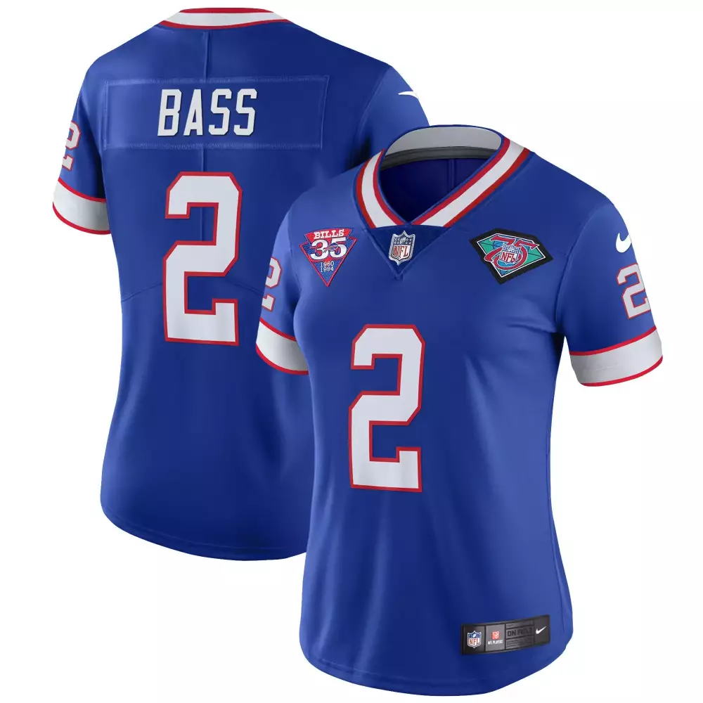 Tyler Bass Buffalo Bills 1994 Throwback Vapor Jersey | Royal | Women's Stitched Fan Gear | For Men, Women & Youth