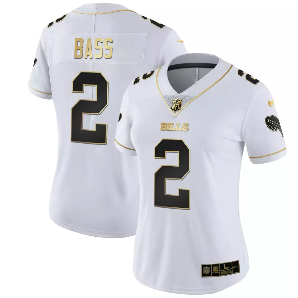 Tyler Bass Buffalo Bills White Gold Jersey | All Stitched Fan Gear | Perfect for Men, Women & Youth