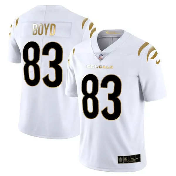 Tyler Boyd Cincinnati Bengals Player Vapor Limited Jersey | White Gold Stitched Fan Gear for Youth | For Men, Women & Youth
