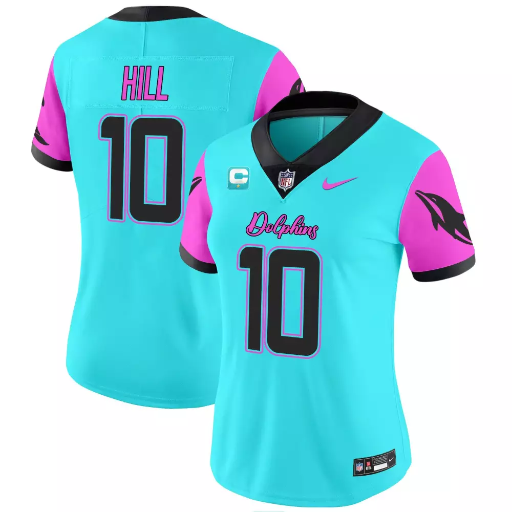Tyreek Hill Aqua Women's Miami Dolphins Miami Vice Vapor Jersey | Stitched Limited Edition Fan Gear for Women & Youth