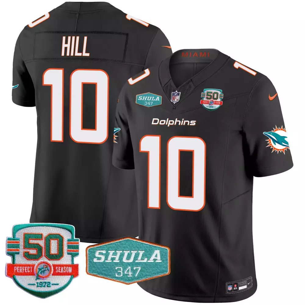 Tyreek Hill Black Men's Miami Dolphins Throwback Vapor Jersey | Stitched Fan Gear for Men