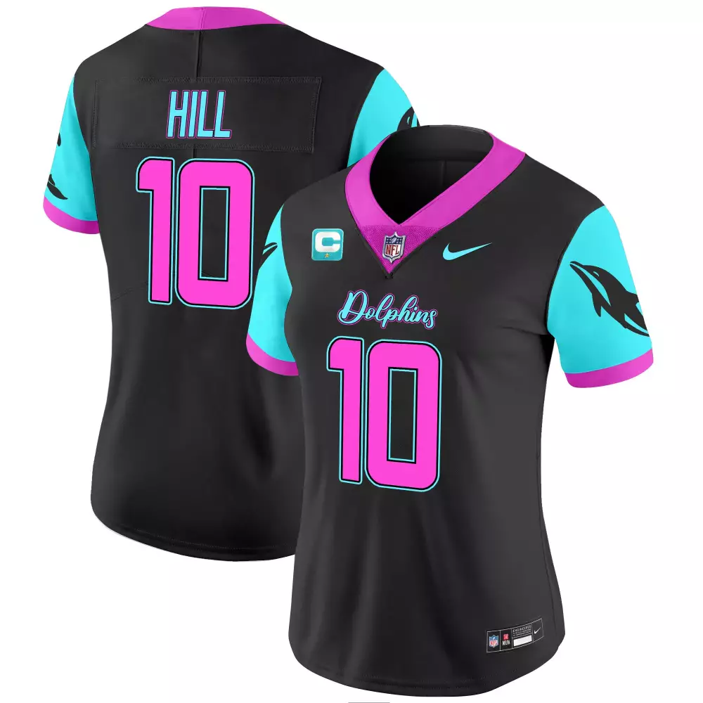 Tyreek Hill Miami Dolphins Black Women's Miami Vice Vapor Limited Jersey | Stitched Style | Fan Gear for Game Day | For Men, Women & Youth