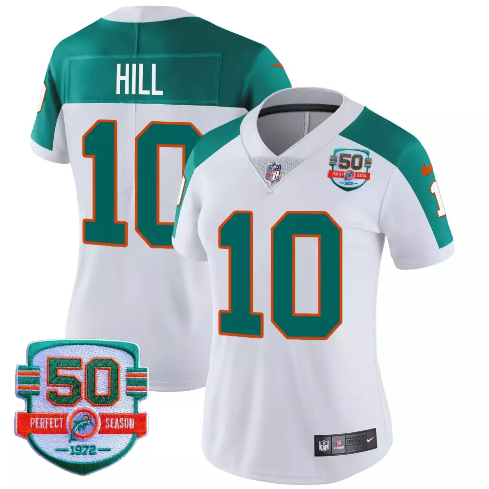 Tyreek Hill Miami Dolphins Inverted Women's Throwback Vapor Jersey | Stitched Style | Fan Gear for Game Day | For Men, Women & Youth
