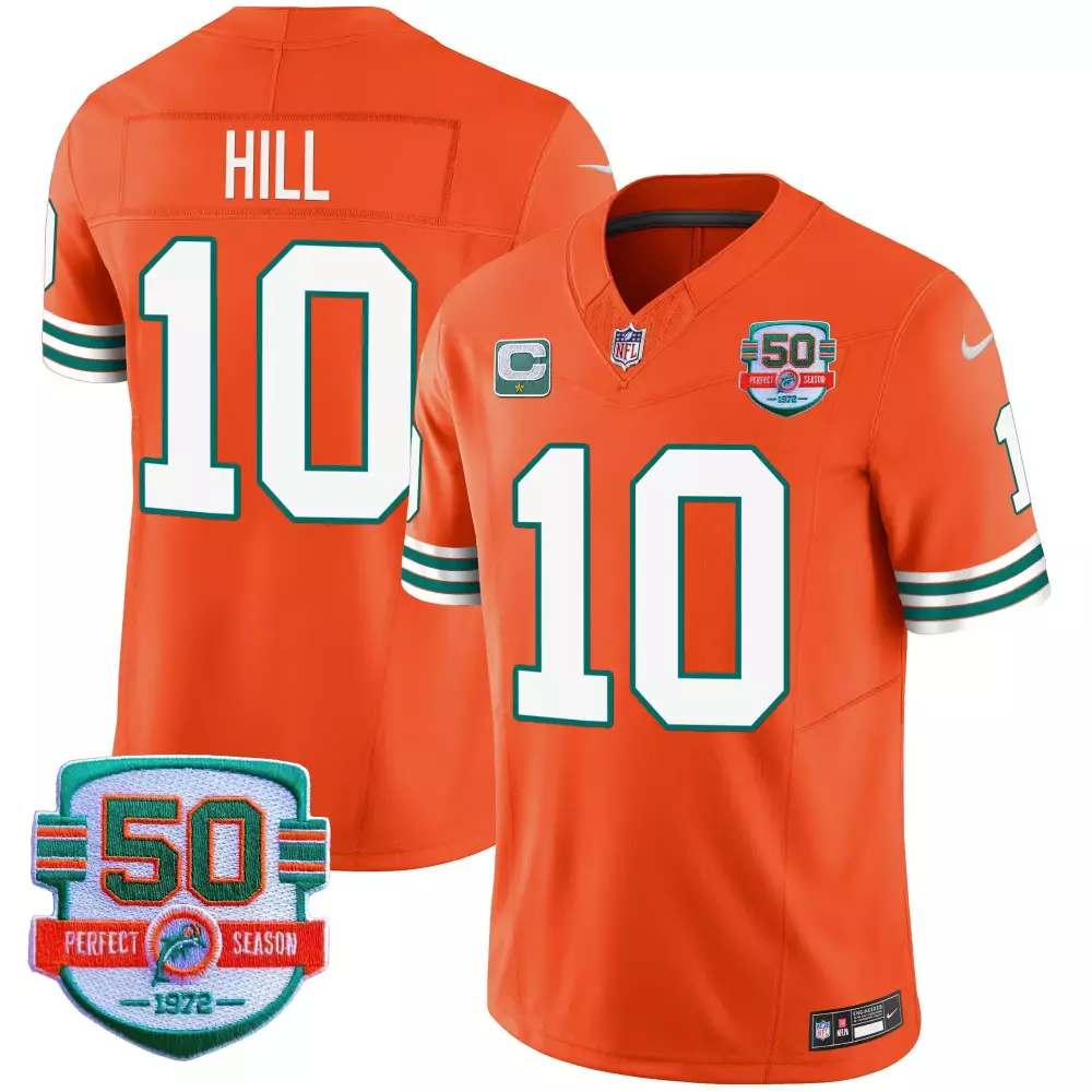 Tyreek Hill Miami Dolphins Men's Throwback Vapor Jersey | Orange Stitched Design | Limited Edition Fan Gear | For Men, Women & Youth