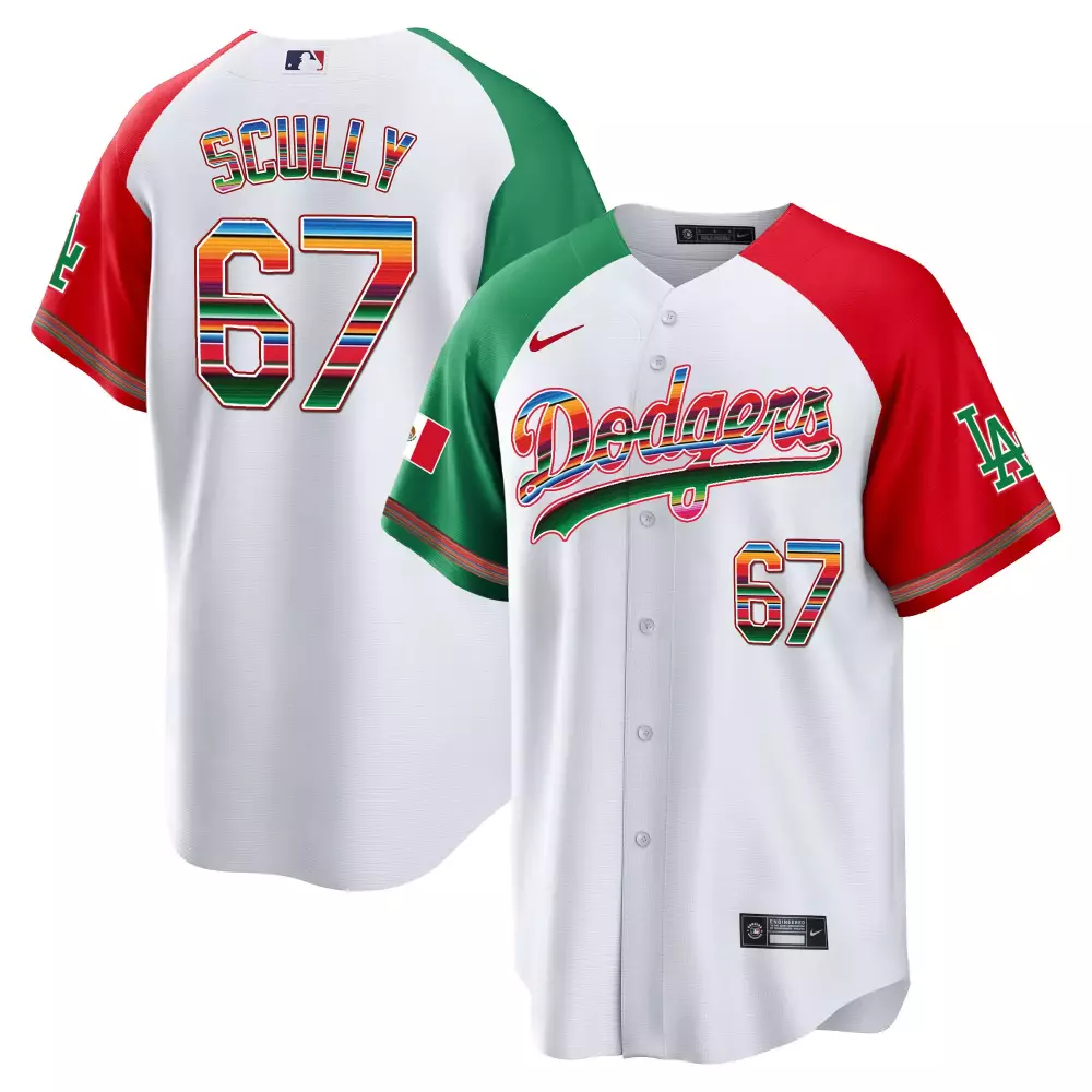 Vin Scully Alternate Dodgers Mexico Cool Base Limited Jersey V2 | All Stitched | For Men, Women & Youth