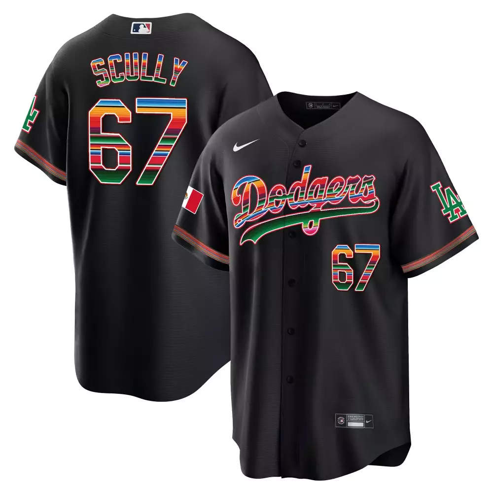 Vin Scully Dodgers Black Limited Jersey | Cool Base Design | Stitched Fan Gear | For Men, Women & Youth