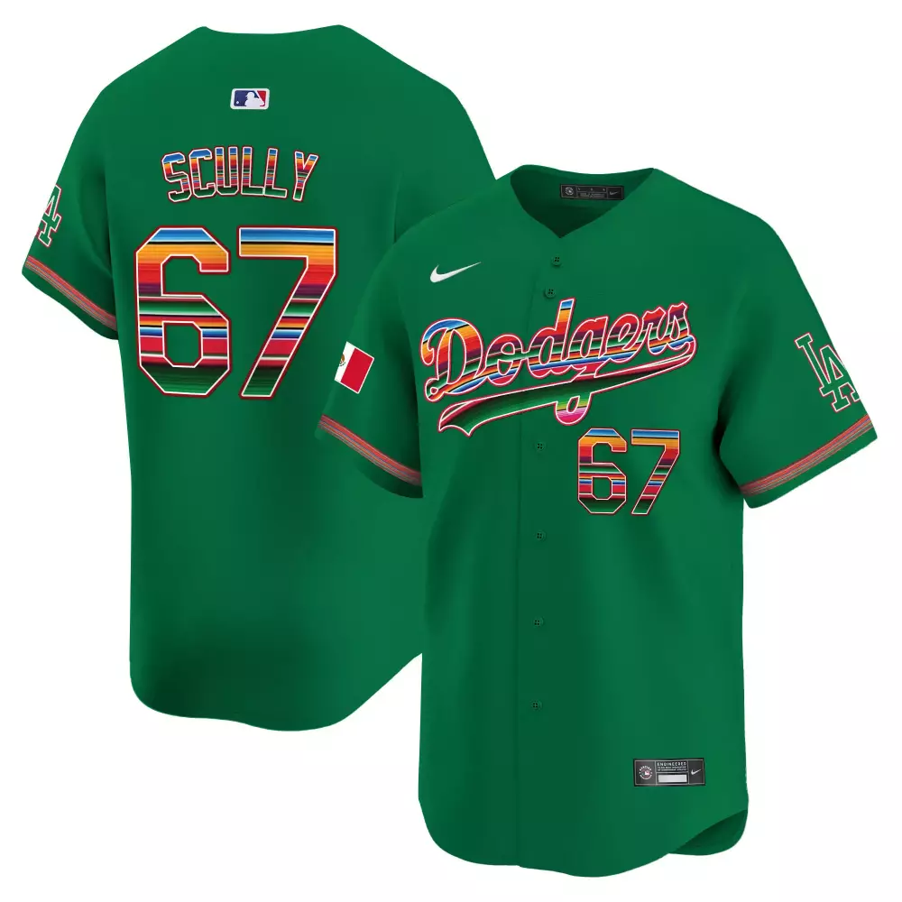 Vin Scully Green Dodgers Vapor Premier Limited Jersey | Stitched Fan Gear | For Men, Women & Youth