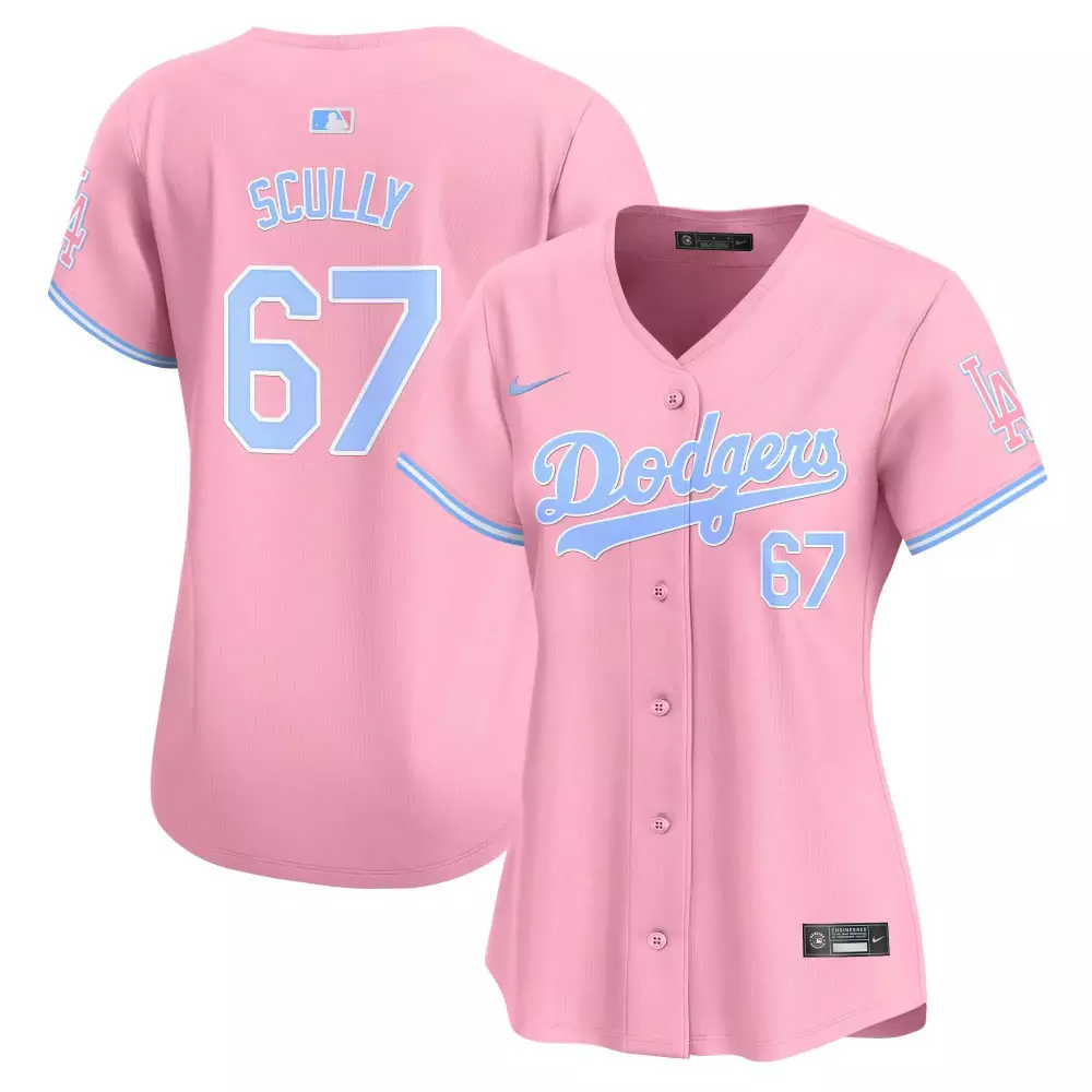 Vin Scully Pink Women's Dodgers Bubblegum Vapor Premier Jersey | Limited Edition Fan Gear | For Women & Youth