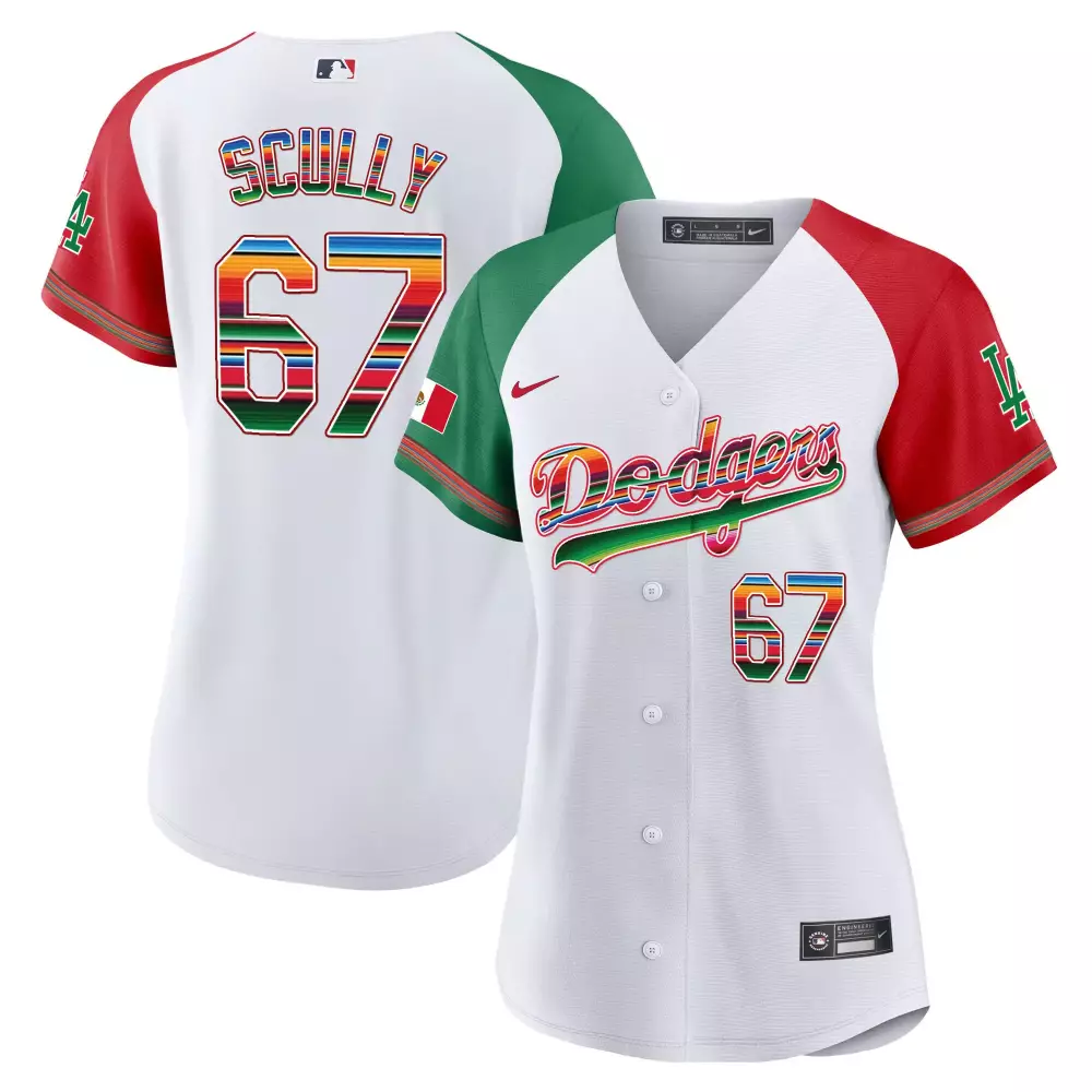 Vin Scully Dodgers 2024 Mexico Baseball Limited Jersey | Limited Edition Stitched Fan Gear | For Women