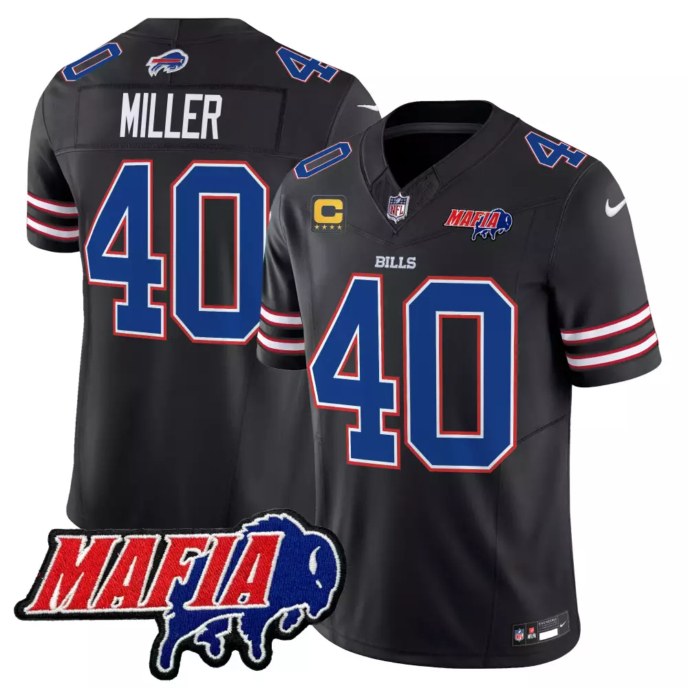Von Miller Buffalo Bills 2024 Mafia Patch Vapor Limited Jersey | Men's Stitched Fan Gear | For Men, Women & Youth
