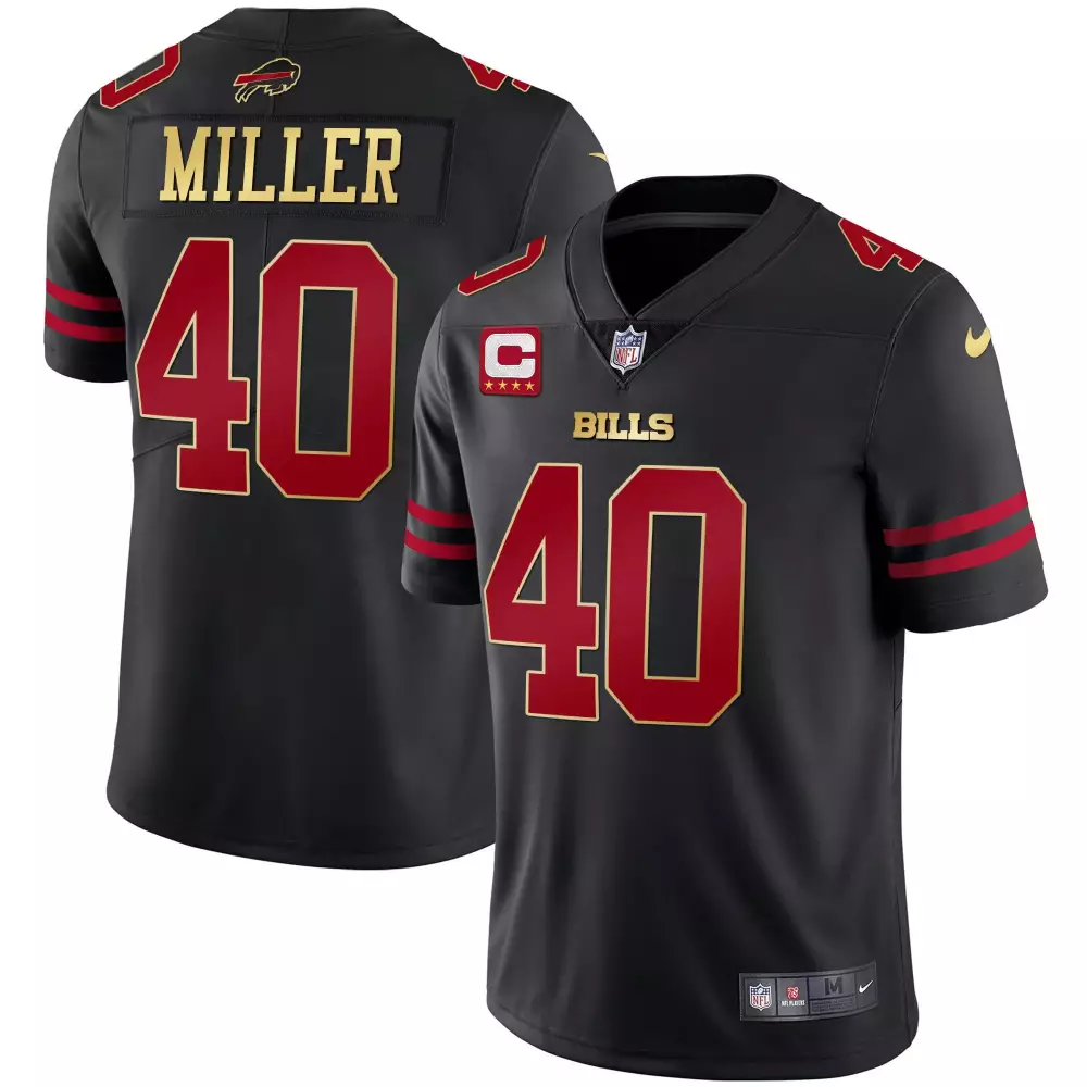 Von Miller Buffalo Bills Black Red Vapor Jersey | Stitched Limited Edition Fan Gear for Men, Women & Youth