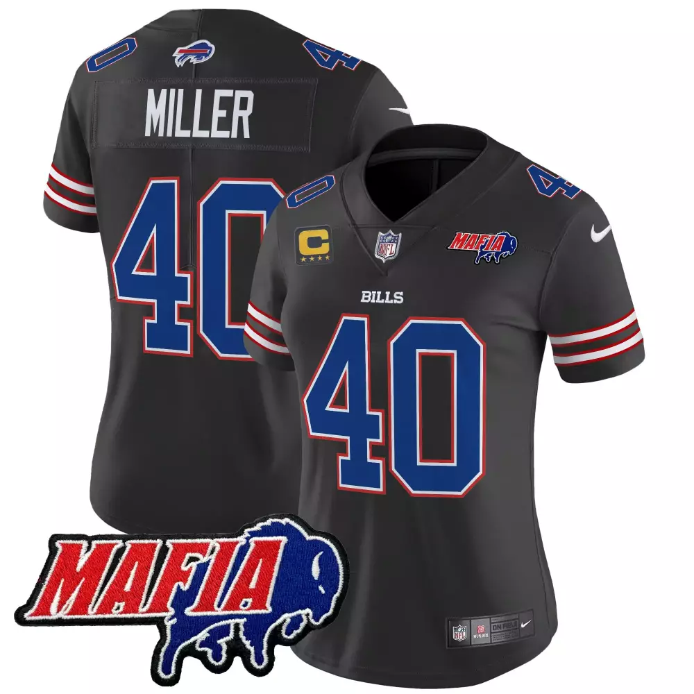 Von Miller Buffalo Bills 2024 Buffalo Bills Mafia Patch Vapor Limited Jersey | Stitched Fan Gear for Women